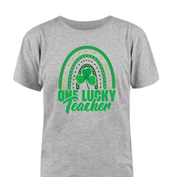 Lucky Teacher cotton Jersey T-Shirts - Picture 1 of 3